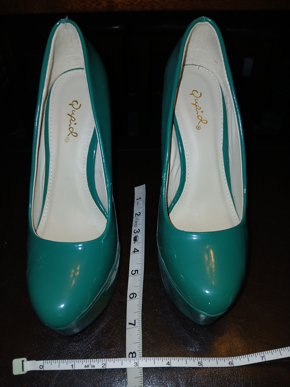Qupid Green Patent Platform Heel Pumps - Women's Green Patent Heels